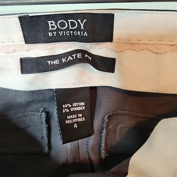 Body By Victoria Womens Dress Pants Flared The Kate Fit Gray Pockets VS Size 4 - Picture 6 of 14